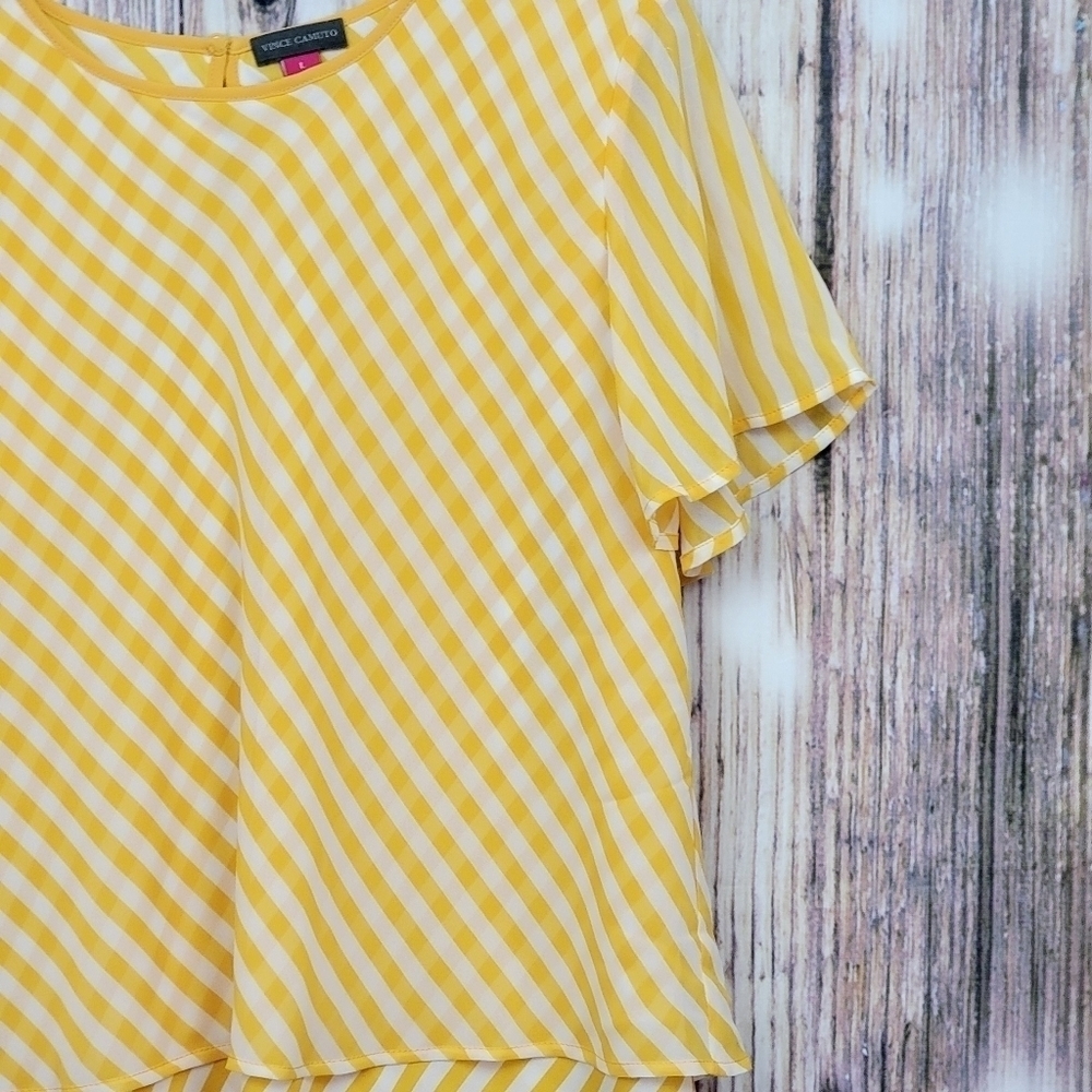 Vince Camuto Flutter Sleeve Stripe Layered Blouse - image 4